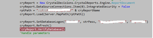 Crystal Reports VB API datasource